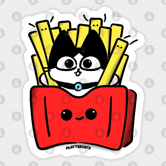 Happy Kitty Fries Sticker by plattercats